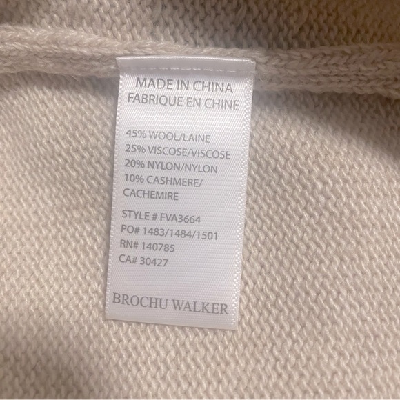 EUC/LN Brochu Walker Rhea Pullover Scarf Neck Sweater in Birch Melange Beige - S - Picture 12 of 16